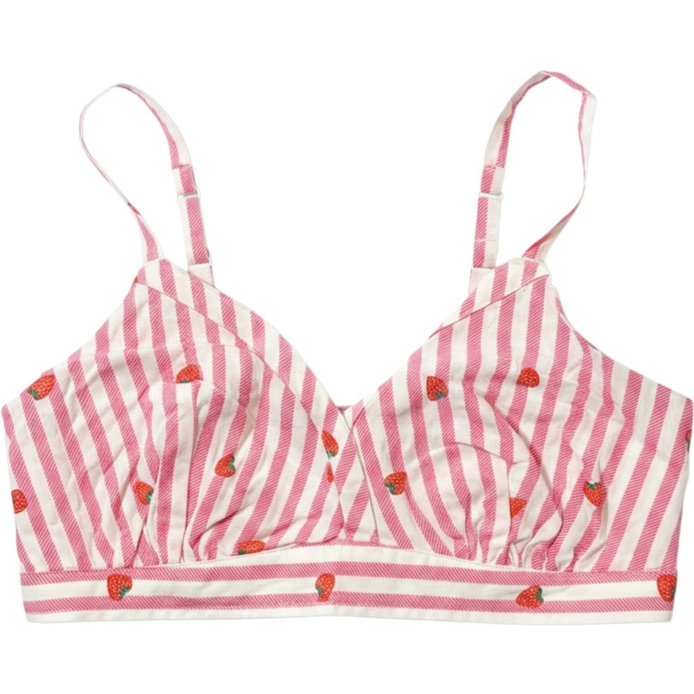 Old Navy O.N.L.Y. Pink Stripe Strawberry Bralette‎ Crop Top Small 558568-04-1